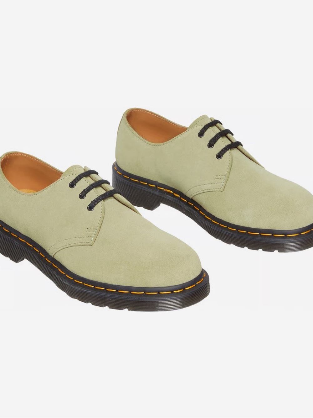 Dr. Martens Pale Olive Suede Oxford Shoes